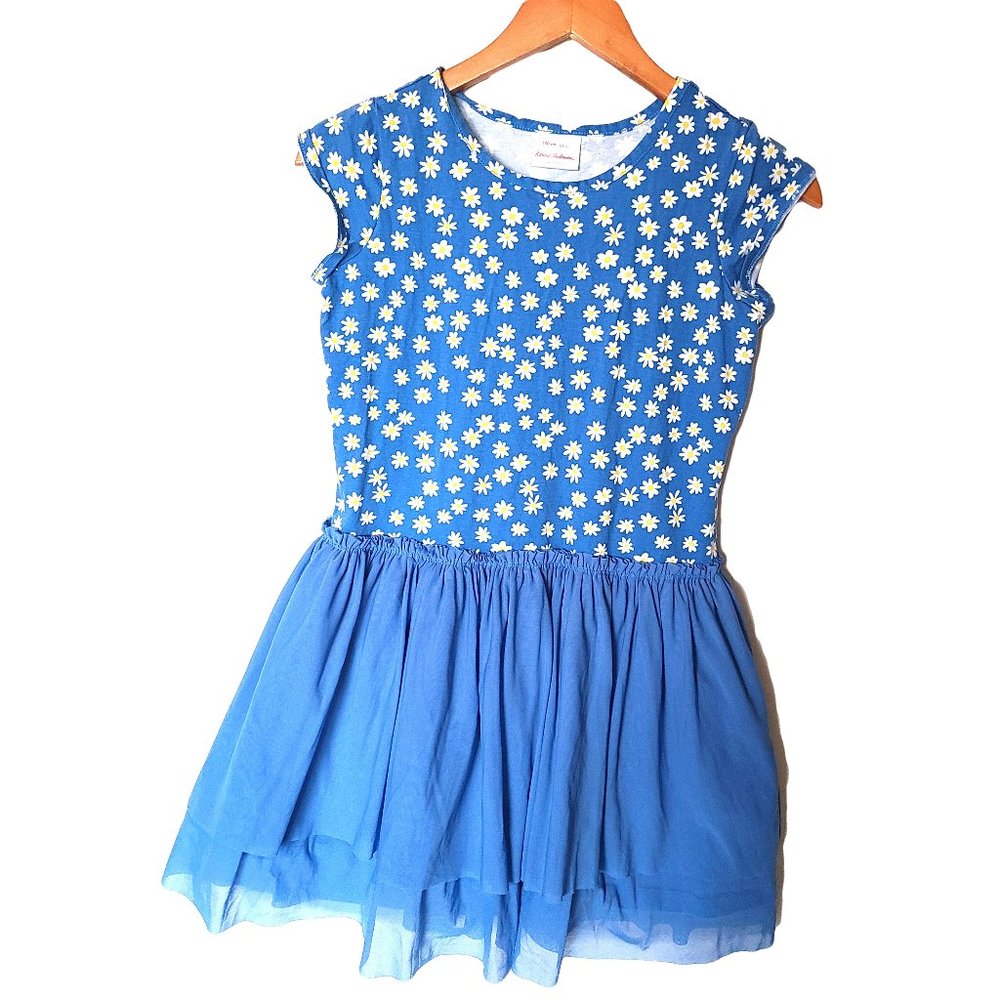 Hanna Andersson Blue Daisy Twirl Dress 12 Years